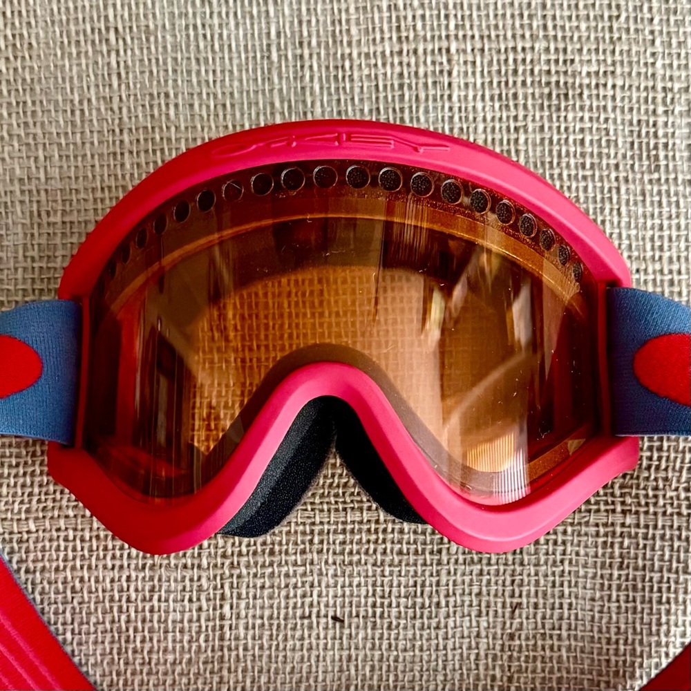 OAKLEY Ski, Snow & Motorcross Goggle Red Frame Orange Lens NWT Vintage E-Frame
